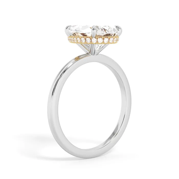 deBebians Rings Wrap Diamond Engagement Ring with Plain Band Yellow Wrap