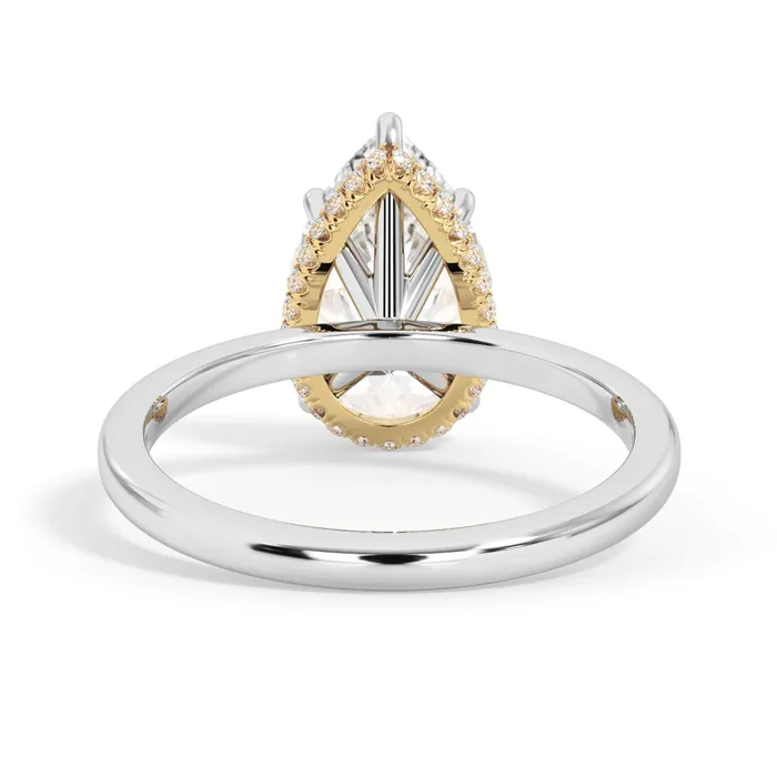 deBebians Rings Wrap Diamond Engagement Ring with Plain Band Yellow Wrap