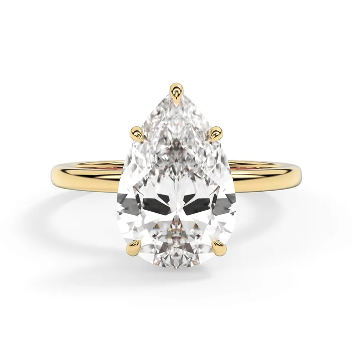 deBebians Rings Wrap Diamond Engagement Ring with Plain Band Yellow Wrap