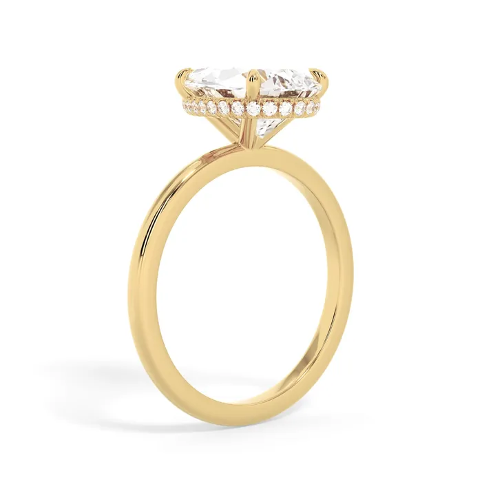 deBebians Rings Wrap Diamond Engagement Ring with Plain Band Yellow Wrap