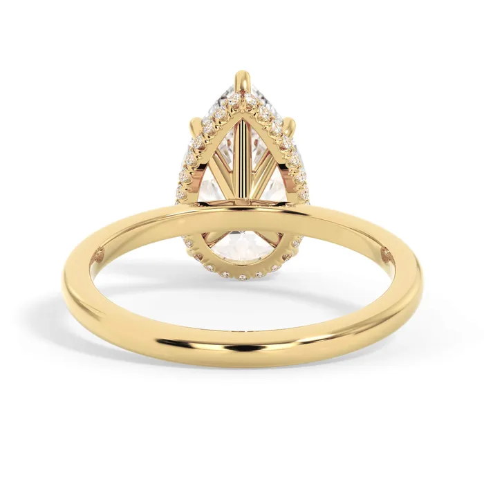 deBebians Rings Wrap Diamond Engagement Ring with Plain Band Yellow Wrap