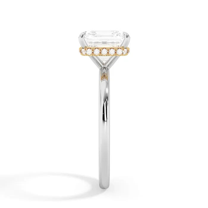 deBebians Rings Wrap Diamond Engagement Ring with Plain Band Yellow Wrap
