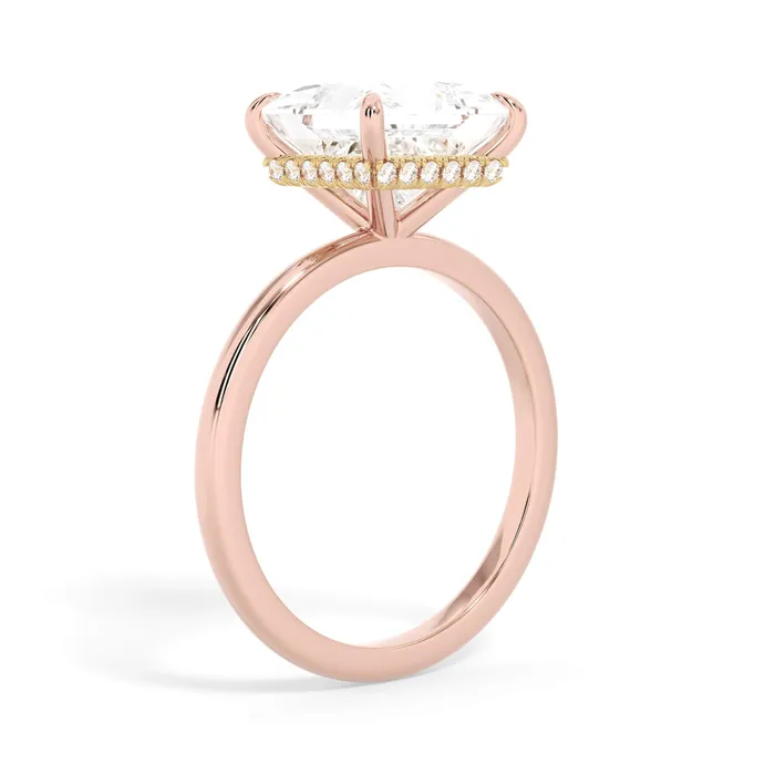 deBebians Rings Wrap Diamond Engagement Ring with Plain Band Yellow Wrap