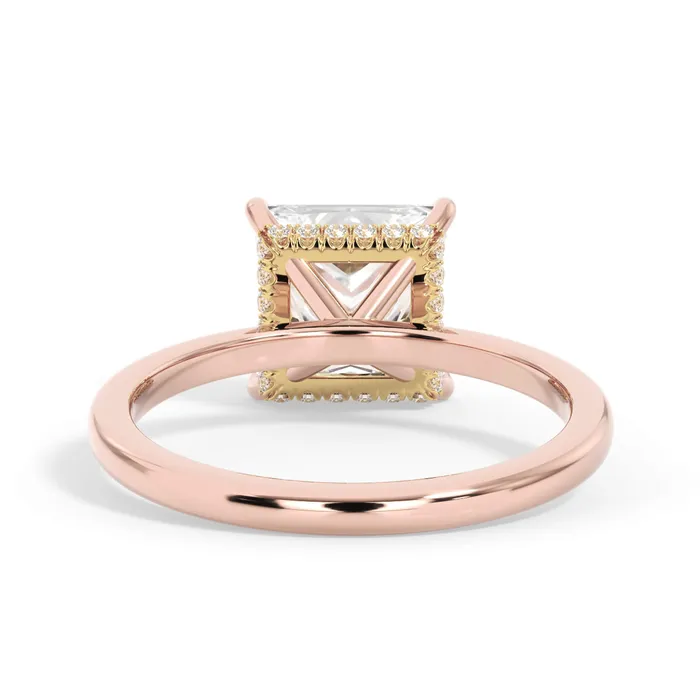 deBebians Rings Wrap Diamond Engagement Ring with Plain Band Yellow Wrap
