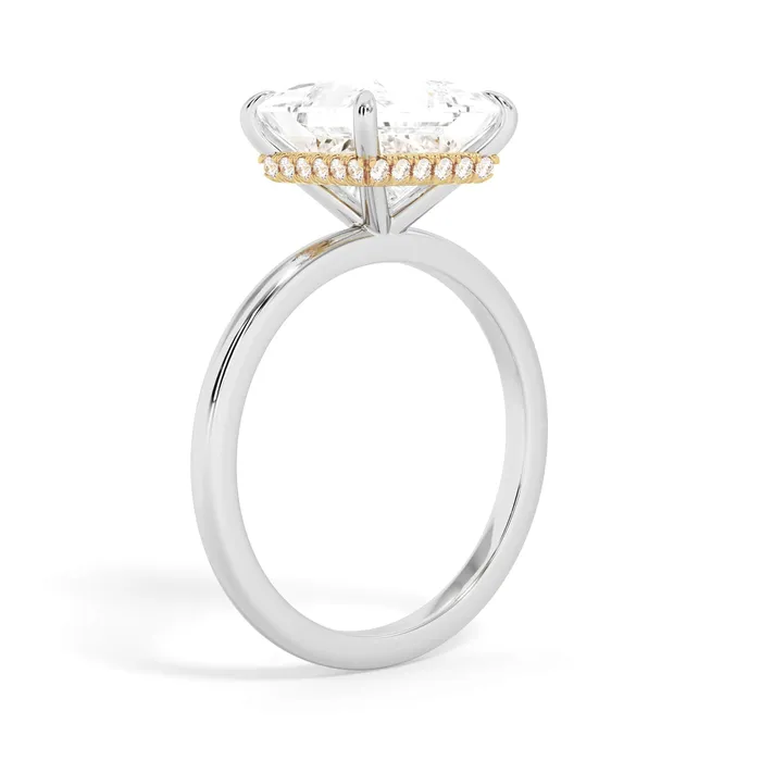 deBebians Rings Wrap Diamond Engagement Ring with Plain Band Yellow Wrap