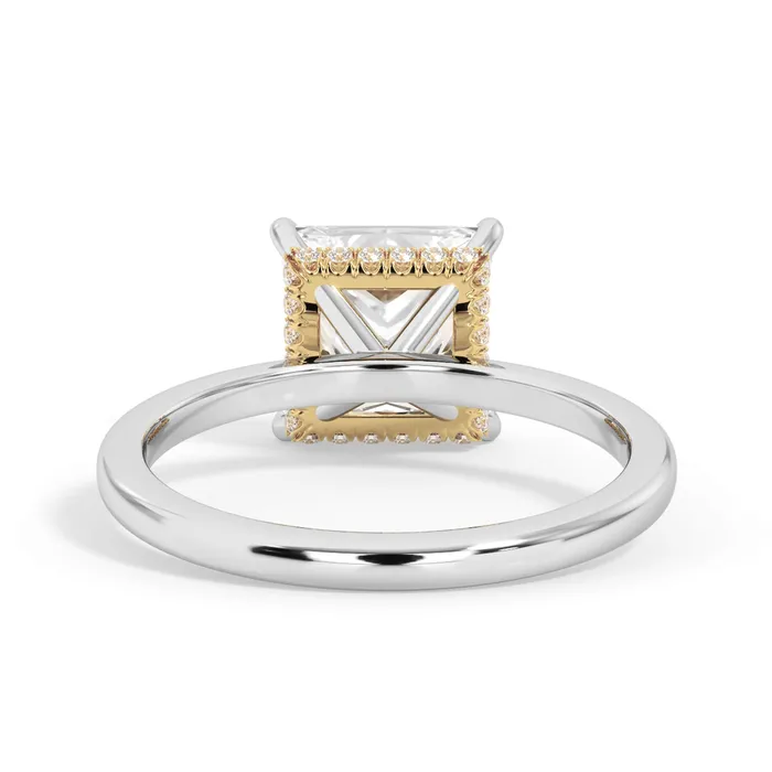 deBebians Rings Wrap Diamond Engagement Ring with Plain Band Yellow Wrap