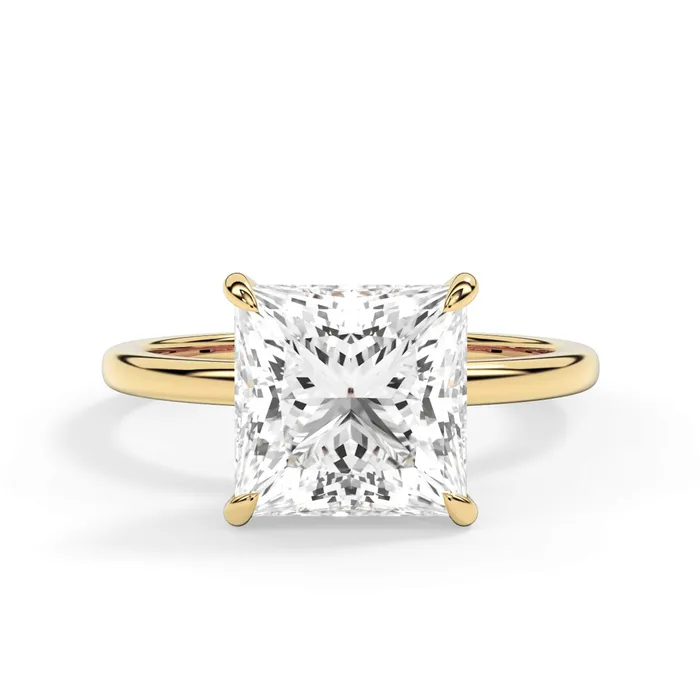 deBebians Rings Wrap Diamond Engagement Ring with Plain Band Yellow Wrap