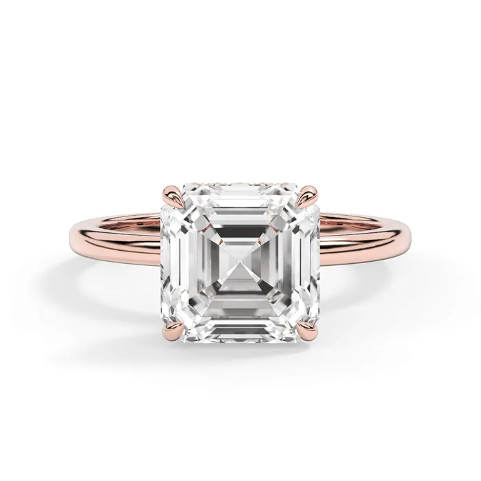 deBebians Rings Wrap Diamond Engagement Ring with Plain Band Yellow Wrap