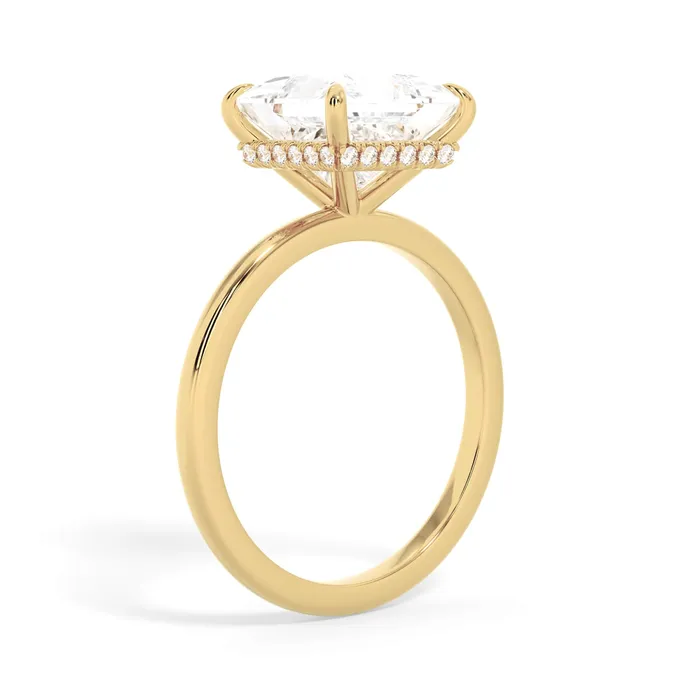 deBebians Rings Wrap Diamond Engagement Ring with Plain Band Yellow Wrap