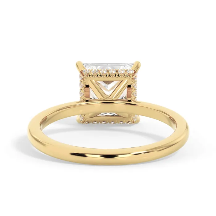 deBebians Rings Wrap Diamond Engagement Ring with Plain Band Yellow Wrap