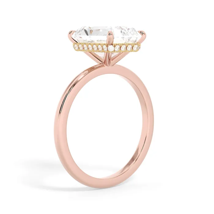 deBebians Rings Wrap Diamond Engagement Ring with Plain Band Yellow Wrap