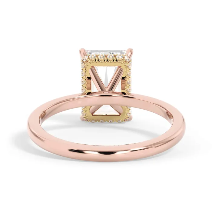 deBebians Rings Wrap Diamond Engagement Ring with Plain Band Yellow Wrap