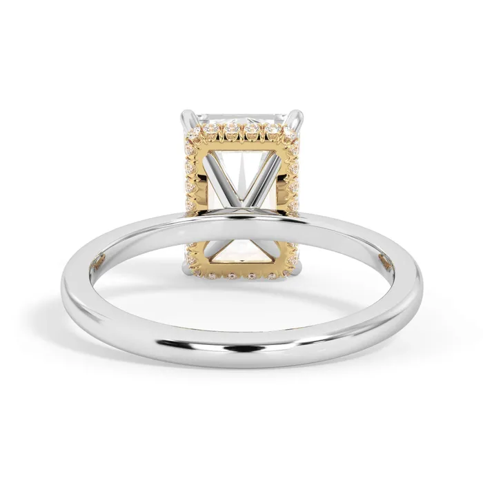 deBebians Rings Wrap Diamond Engagement Ring with Plain Band Yellow Wrap
