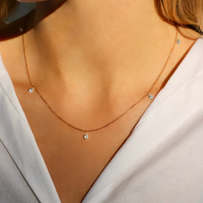 DRILLED DIAMOND NECKLACE Anita Ko Necklaces
