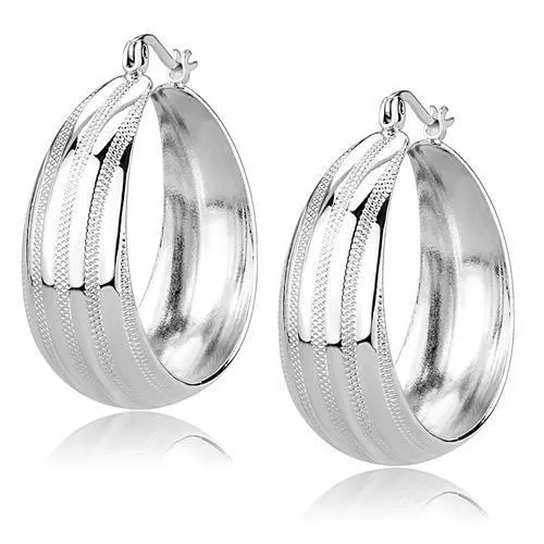Earrings Alamode 3W1396 Rhodium Brass Earrings with No Stone