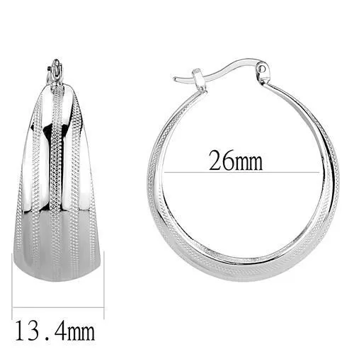 Earrings Alamode 3W1396 Rhodium Brass Earrings with No Stone