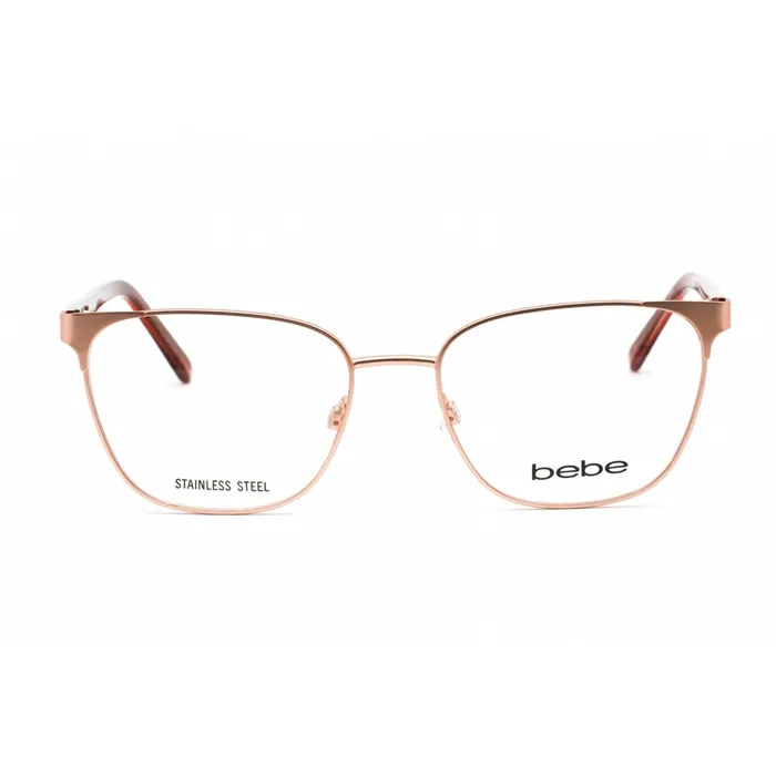 Earrings Bebe Bebe Womens Eyeglasses Rose Gold Rectangular Full Rim Frame Clear Lens BB5200 770