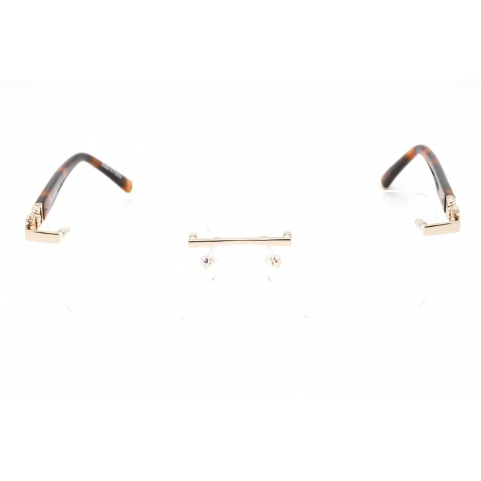 Earrings Charriol Mens Eyeglasses Rimless Shiny Gold Rectangular Metal Frame PC71057 C01 Charriol