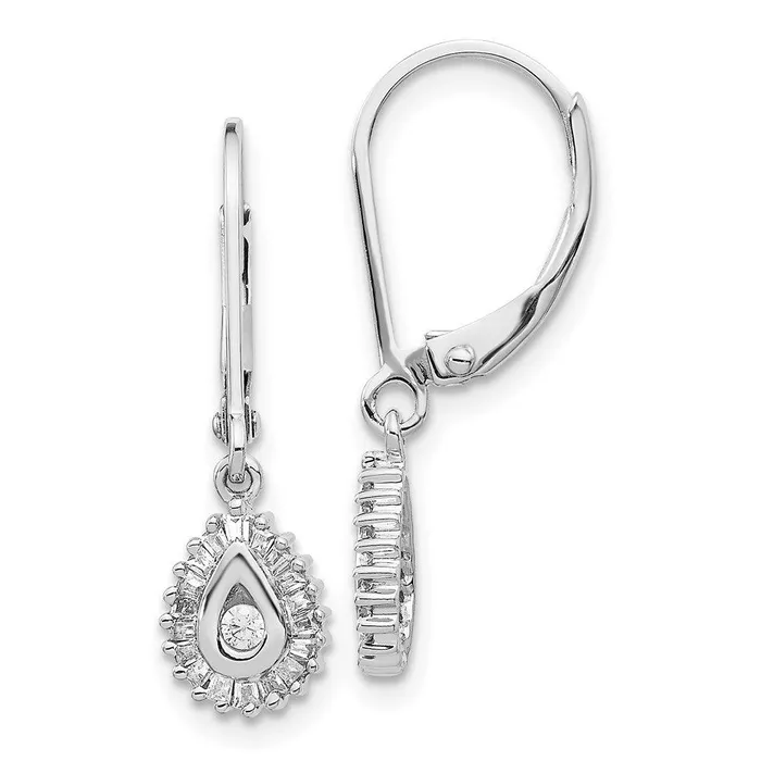 Earrings Jewelry 14k White Gold Diamond Leverback Earrings