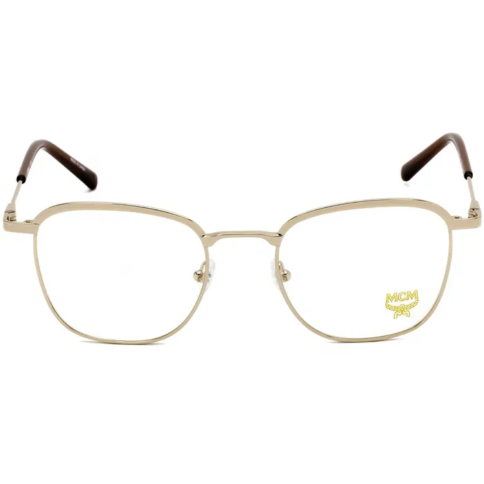 Earrings MCM Mens Eyeglasses Clear Demo Lens Shiny Gold Square Metal Frame MCM2150 717 MCM
