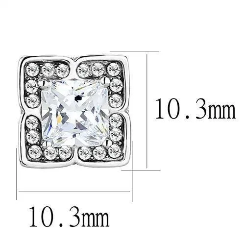 Earrings TK3157 High polished no plating Stainless Steel Earrings with AAA Grade CZ in Clear Alamode