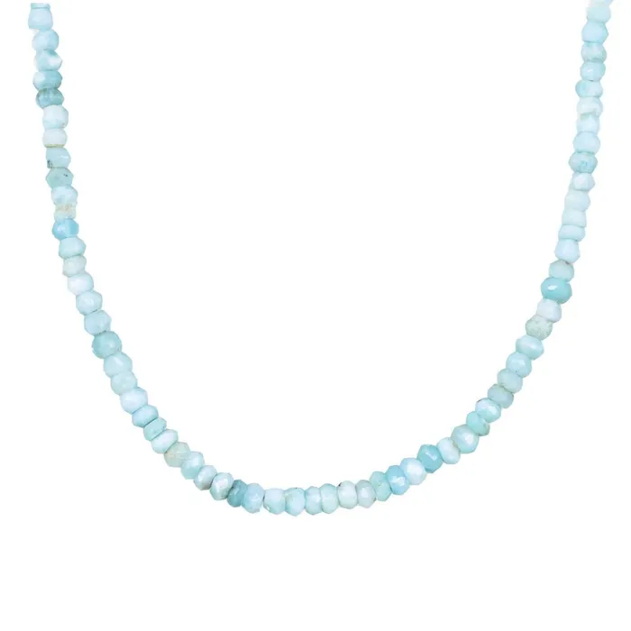 Earthly Abundance Jewelry Necklaces Larimar beaded necklace