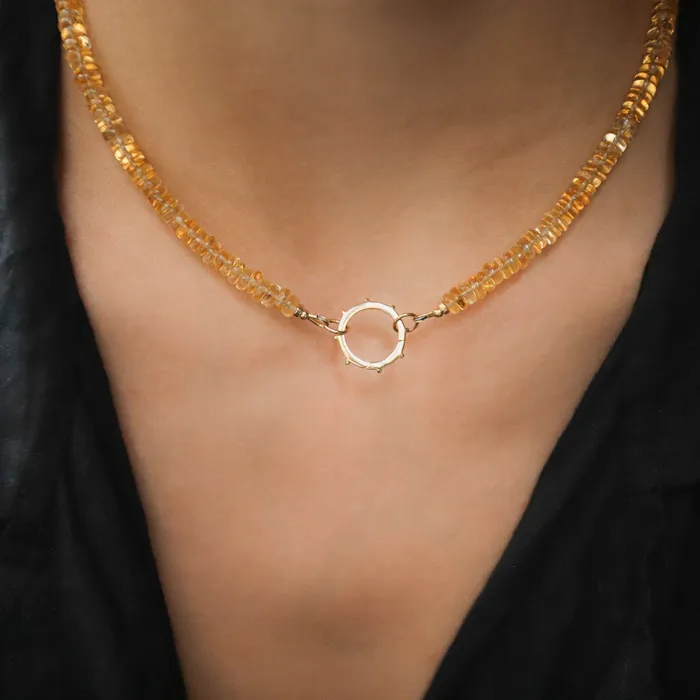 Earthly Abundance Necklaces Citrine Carabiner Necklace