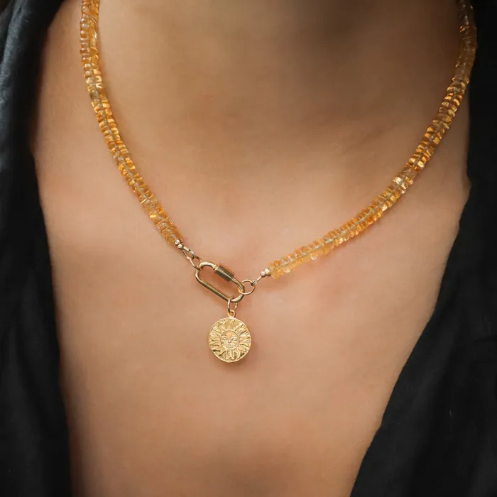Earthly Abundance Necklaces Citrine Carabiner Necklace