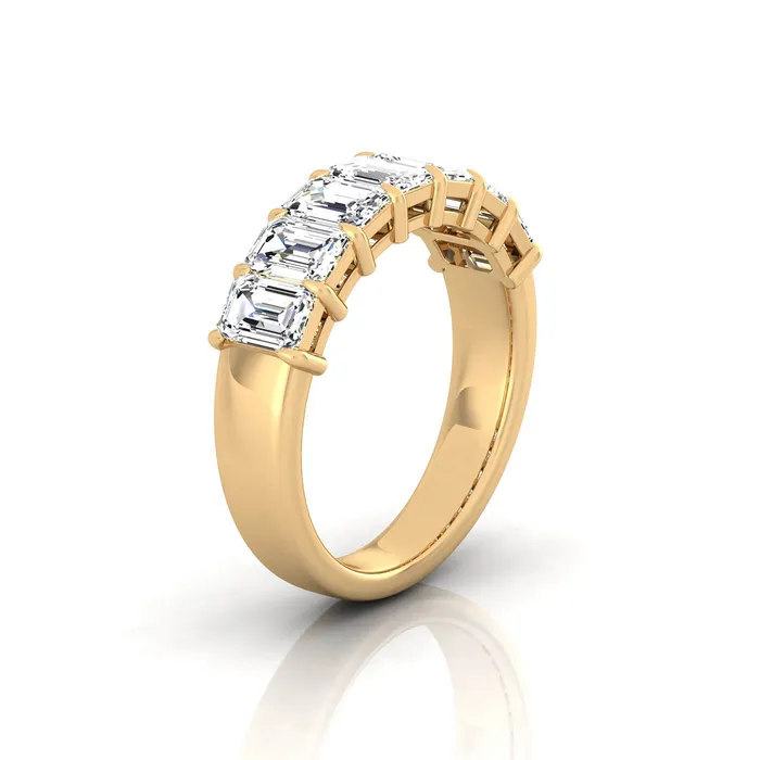 Emerald Cut Lab Grown Diamond Seven Stone Band 210cttw deBebians Rings
