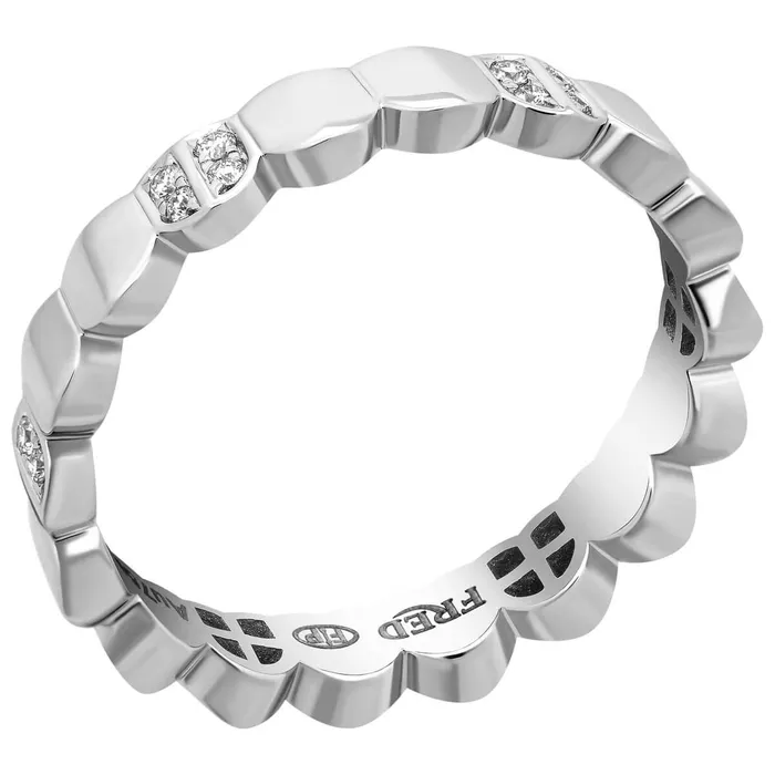 Fred of Paris Womens Ring Une Ile Dor Diamond Arc WG Size 45 4B0777048 Fred of Paris Rings