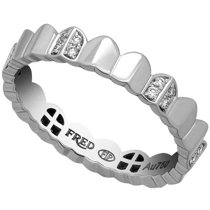 Fred of Paris Womens Ring Une Ile Dor Diamond Arc WG Size 45 4B0777048 Fred of Paris Rings