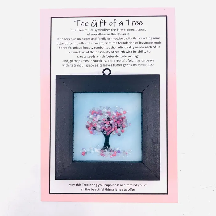 Glimmer Glass Gifts Fused Glass Tree of Life Shadow Box 137 Necklaces