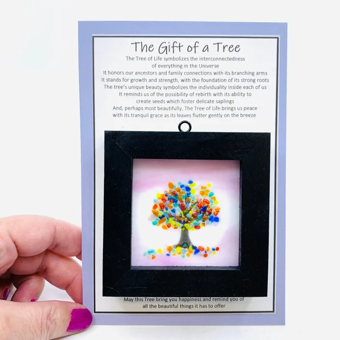 Glimmer Glass Gifts Necklaces Fused Glass Tree of Life Shadow Box 38