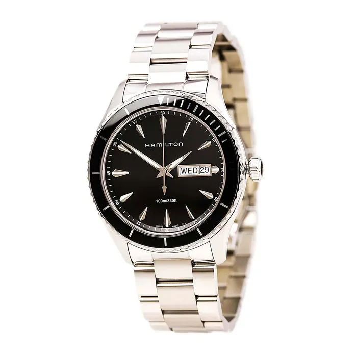 Hamilton Bracelets Hamilton H37511131 Mens Jazzmaster Seaview Black Dial Steel Bracelet Watch Hamilton Bracelets Hamilton H37511131 Mens Jazzmaster Seaview Black Dial Steel Bracelet Watch