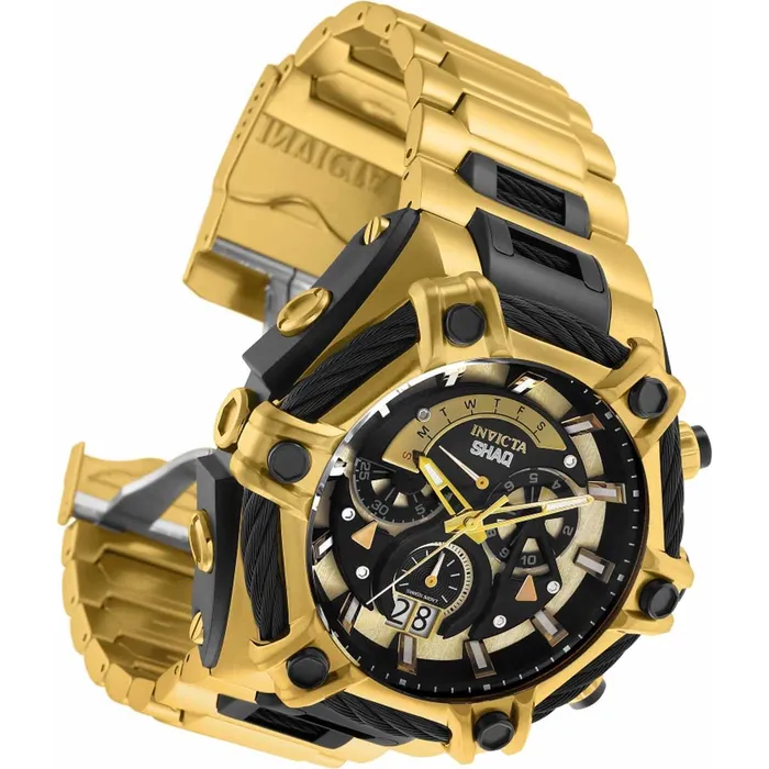 Invicta Bracelets Invicta Mens Chronograph Watch Shaq Quartz Black and Yellow Gold Bracelet 33681 Invicta Bracelets Invicta Mens Chronograph Watch Shaq Quartz Black and Yellow Gold Bracelet 33681