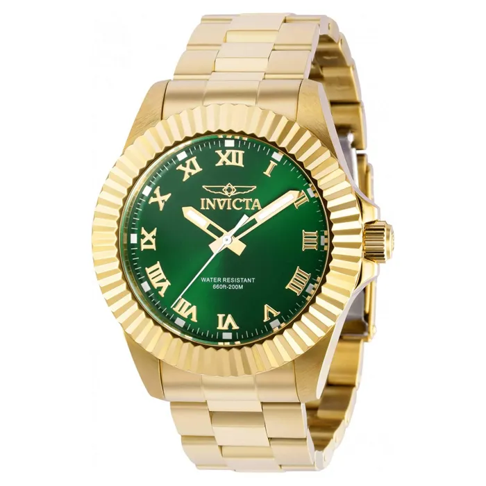 Invicta Bracelets Invicta Mens Quartz Watch Pro Diver Green Dial Yellow Gold Case Bracelet 37405 Invicta Bracelets Invicta Mens Quartz Watch Pro Diver Green Dial Yellow Gold Case Bracelet 37405