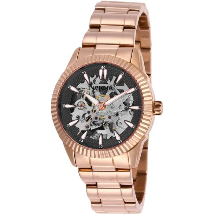 Invicta Bracelets Invicta Womens Automatic Watch Objet dArt Black SemiSkeleton Dial Bracelet 26364 Invicta Bracelets Invicta Womens Automatic Watch Objet dArt Black SemiSkeleton Dial Bracelet 26364