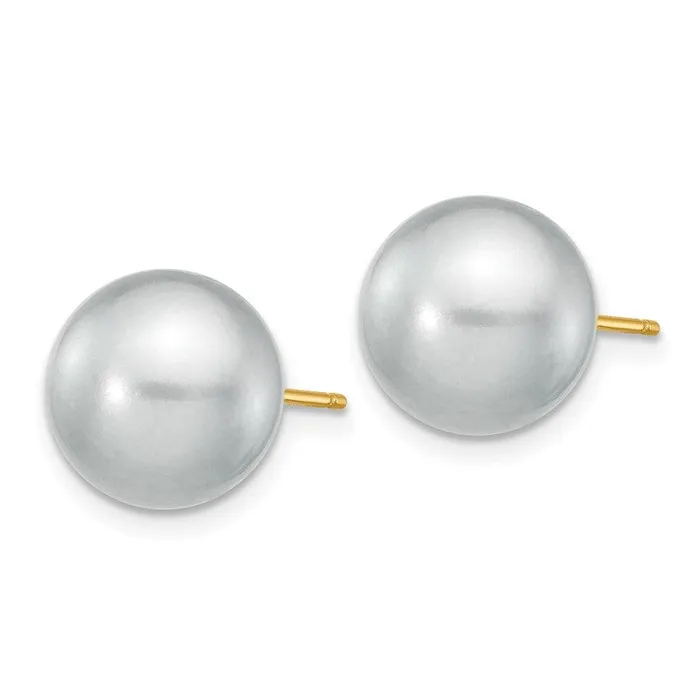 Jewelry 14k 1011mm Grey Round Freshwater Cultured Pearl Stud Post Earrings Earrings Jewelry 14k 1011mm Grey Round Freshwater Cultured Pearl Stud Post Earrings Earrings