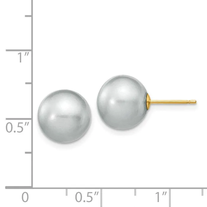 Jewelry 14k 1011mm Grey Round Freshwater Cultured Pearl Stud Post Earrings Earrings Jewelry 14k 1011mm Grey Round Freshwater Cultured Pearl Stud Post Earrings Earrings