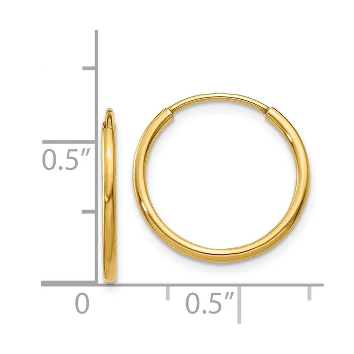Jewelry Earrings 14k 125mm Endless Hoop Earring Jewelry Earrings 14k 125mm Endless Hoop Earring