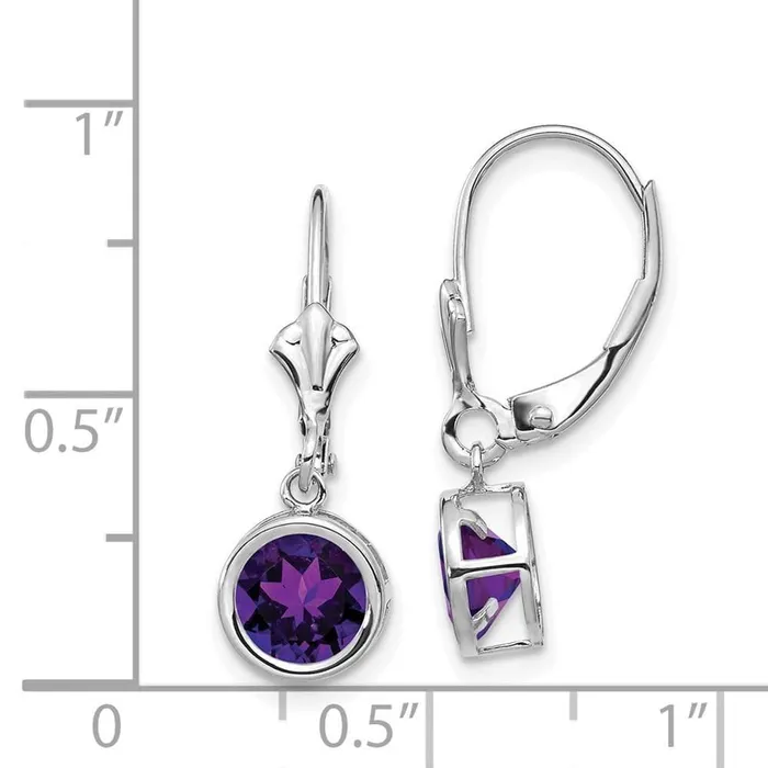 Jewelry Earrings 14k White Gold 6mm Amethyst Leverback Earrings Jewelry Earrings 14k White Gold 6mm Amethyst Leverback Earrings
