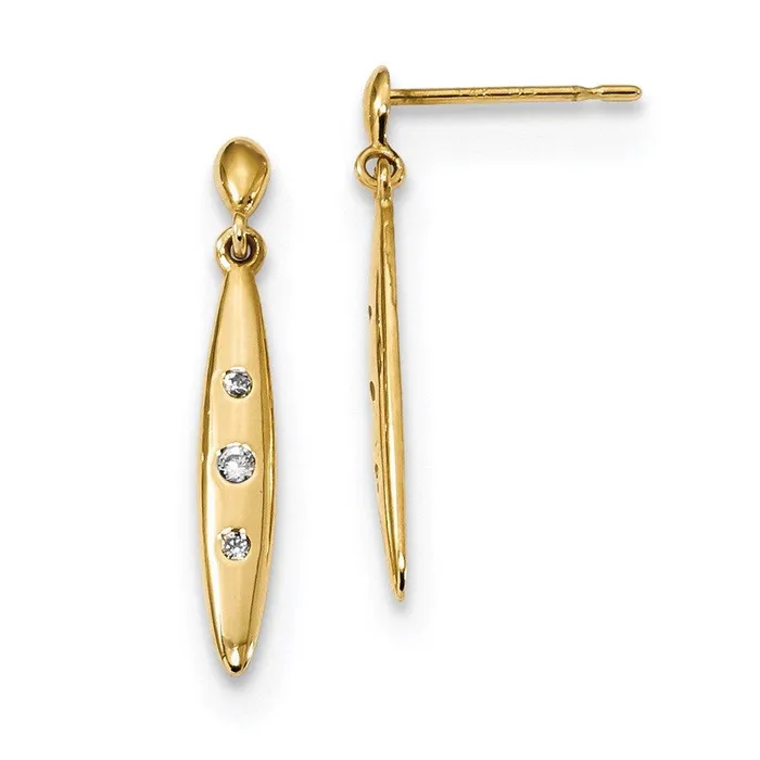 Jewelry Earrings Madi K Kids 14k Oval w3CZs Dangle Post Earrings