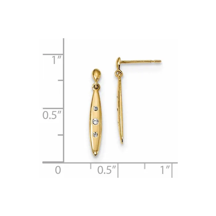Jewelry Earrings Madi K Kids 14k Oval w3CZs Dangle Post Earrings Jewelry Earrings Madi K Kids 14k Oval w3CZs Dangle Post Earrings