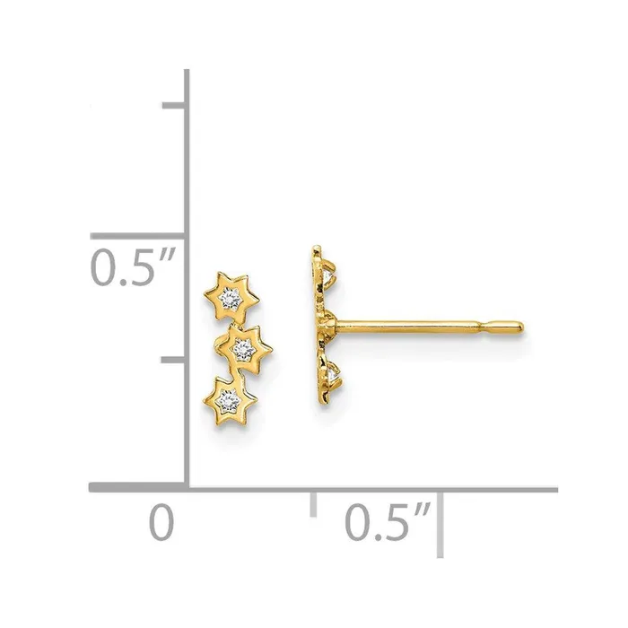 Jewelry Earrings Madi K Kids 14k Stars CZ Earrings Jewelry Earrings Madi K Kids 14k Stars CZ Earrings
