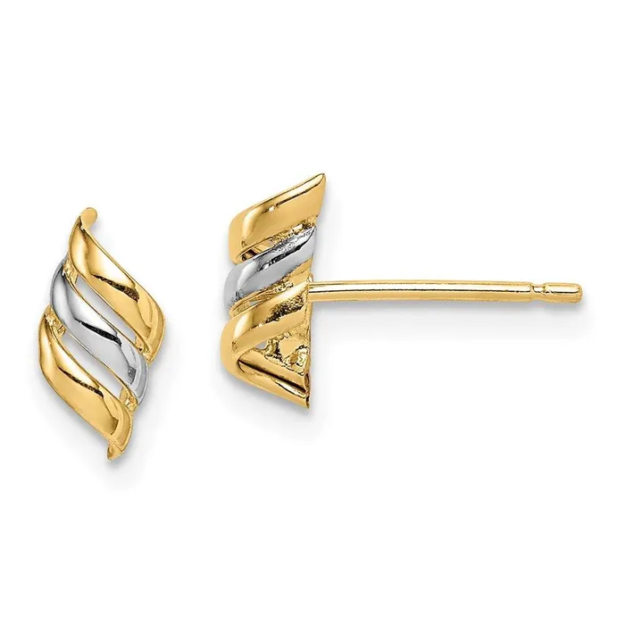 Jewelry Earrings Madi K Kids 14k wRhodium Swirl Post Earrings