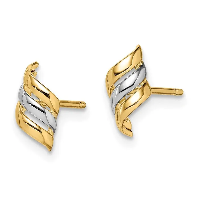 Jewelry Earrings Madi K Kids 14k wRhodium Swirl Post Earrings Jewelry Earrings Madi K Kids 14k wRhodium Swirl Post Earrings
