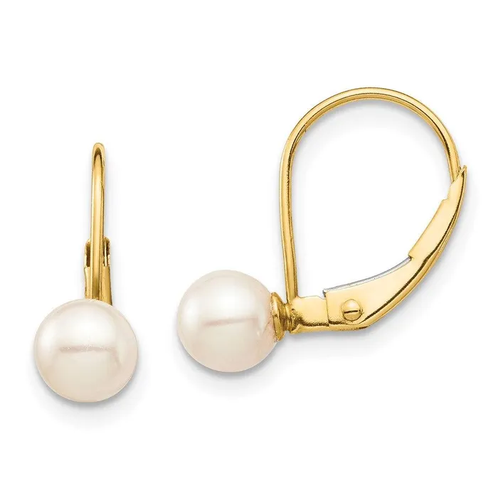 Jewelry Madi K Kids 14K 56mm White Round FW Cultured Pearl Leverback Earrings Earrings Jewelry Madi K Kids 14K 56mm White Round FW Cultured Pearl Leverback Earrings Earrings