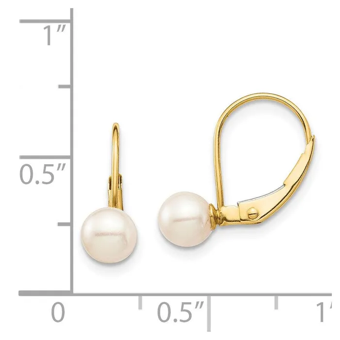 Jewelry Madi K Kids 14K 56mm White Round FW Cultured Pearl Leverback Earrings Earrings Jewelry Madi K Kids 14K 56mm White Round FW Cultured Pearl Leverback Earrings Earrings
