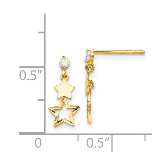 Jewelry Madi K Kids 14k CZ Polished Star Post Dangle Earrings Earrings Jewelry Madi K Kids 14k CZ Polished Star Post Dangle Earrings Earrings