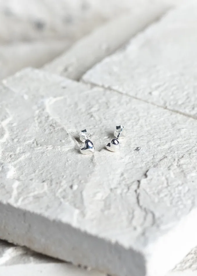 Kty Earrings Little Heart Stud Earrings Silver